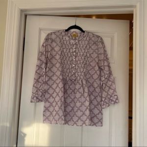 Roberta Roller Rabbit Light Purple Jemina Printed Button Up Blouse